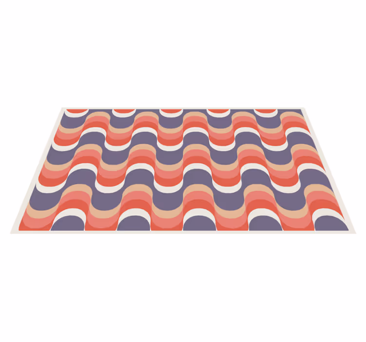 Alfombra vinilo rectangular Patrón geométrico retro groovy - TenVinilo