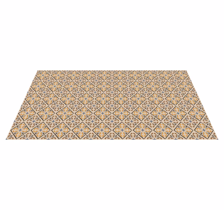 Alfombra vinílica hidráulica azulejos con patrones elegantes - TenVinilo