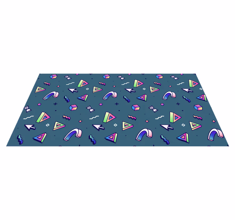 Alfombra vinílica imitación salpicadura de color geométrica - TenVinilo