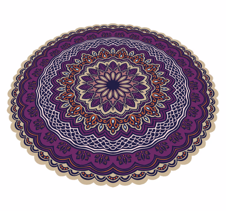 Alfombra vinílica mandala diseño morado vibrante - TenVinilo