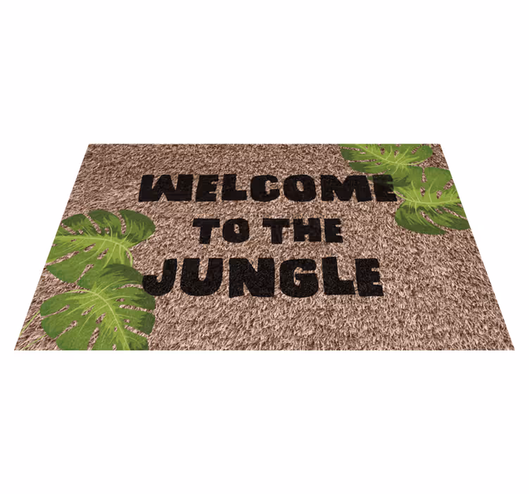 Alfombra vinílica recibidor bienvenido a la jungla - TenVinilo
