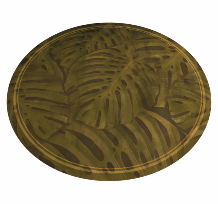 Alfombra vinílica flores hojas monstera - TenVinilo