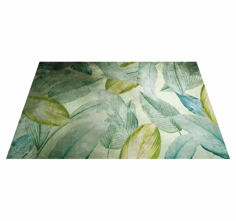 Alfombra vinílica naturaleza motivo de vegetación vibrante - TenVinilo