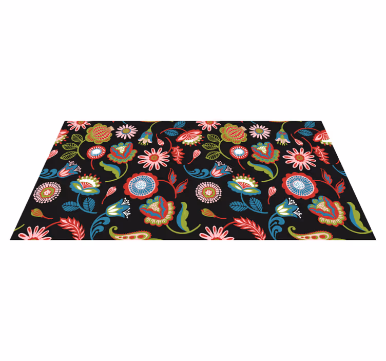 Alfombra vinílica flores inspiración floral vibrante - TenVinilo