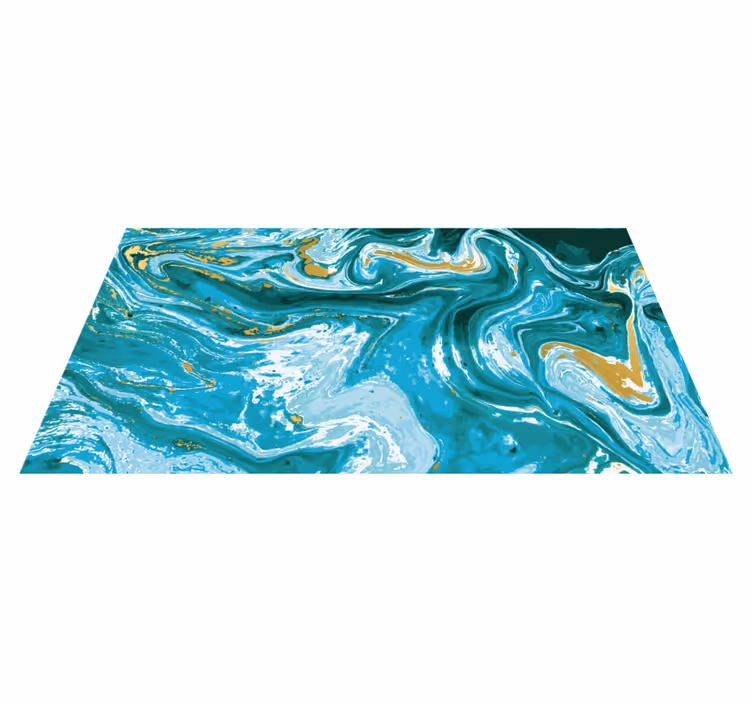 Alfombra vinílica imitación mármol elegancia acuática - TenVinilo