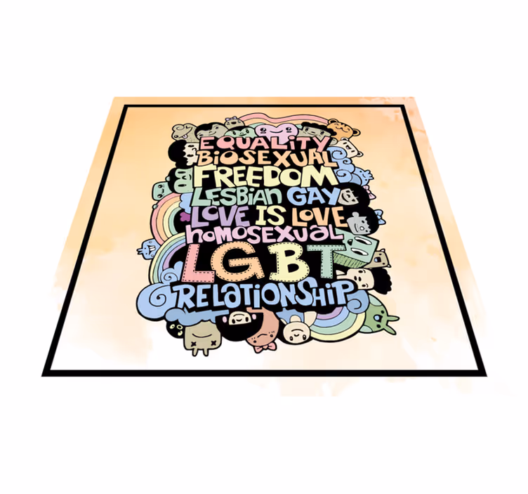 Alfombra vinílica con frase mensaje lgbt colorido - TenVinilo