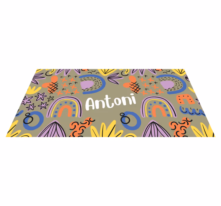 Alfombra vinílica infantil patrones de arcoíris coloridos - TenVinilo