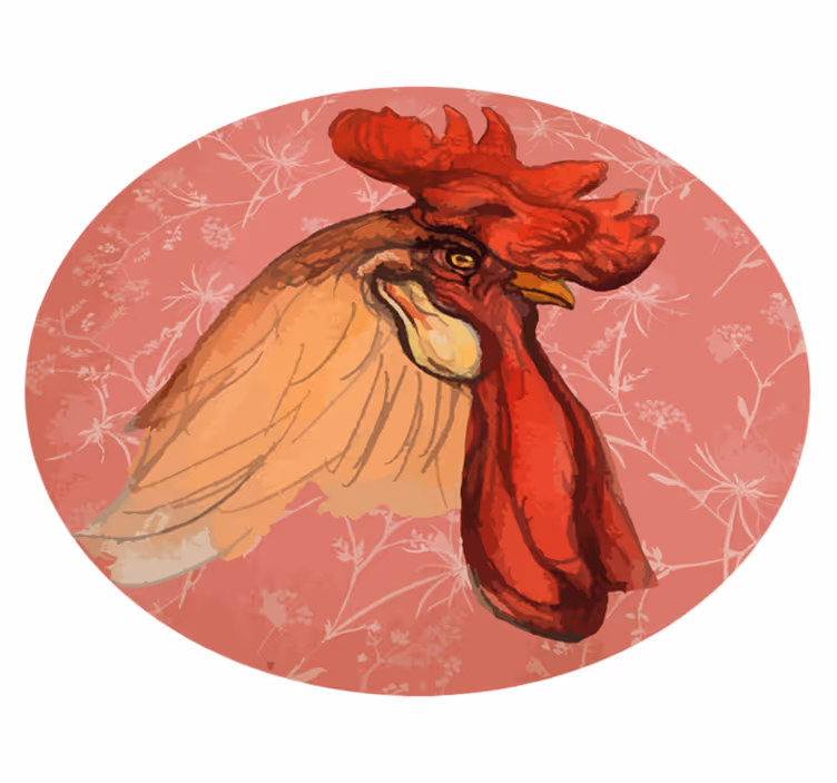 Aflombra vinílica animales ilustraciones de gallos - TenVinilo