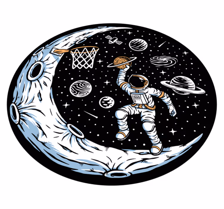 Alfombra vinílica estrellas astronauta sumergiéndose - TenVinilo