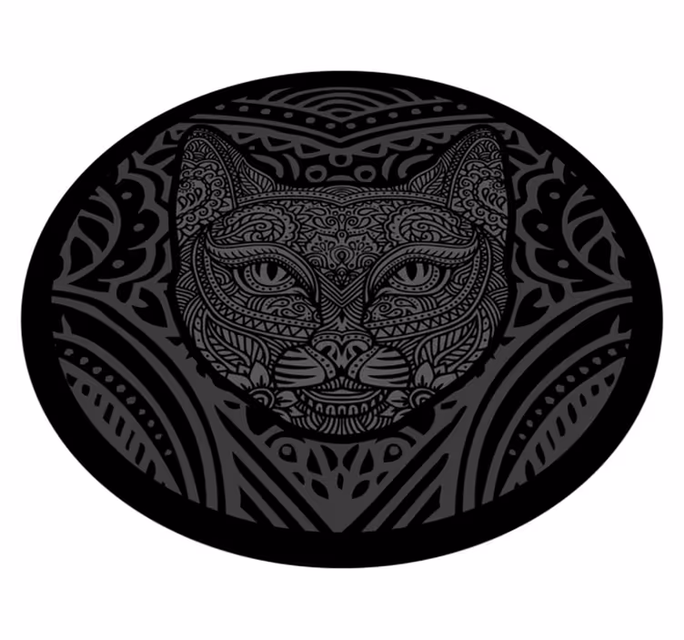 Alfombra vinílica mandala Hermoso gato mandala - TenVinilo