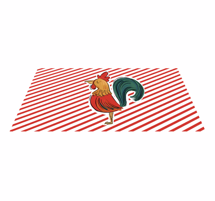 Aflombra vinílica animales ilustraciones coloridas de gallos - TenVinilo