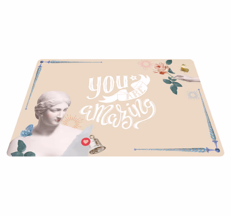 Alfombra vinílica con frase eres increíble - TenVinilo