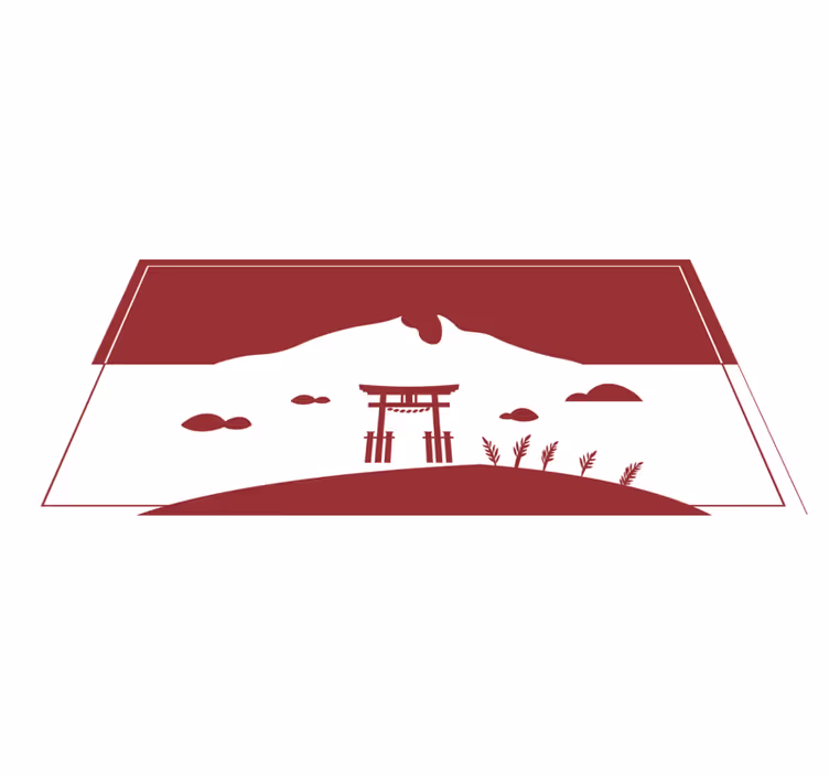 Alfombra vinílica mapamundi paisaje japonés - TenVinilo