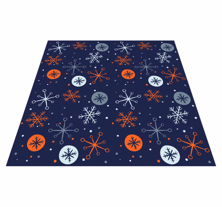 Alfombra vinílica navidad motivos de copos de nieve - TenVinilo