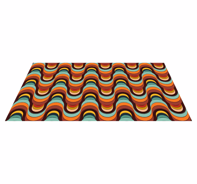 Alfombra vinílica vintage Patrón retro colorido - TenVinilo
