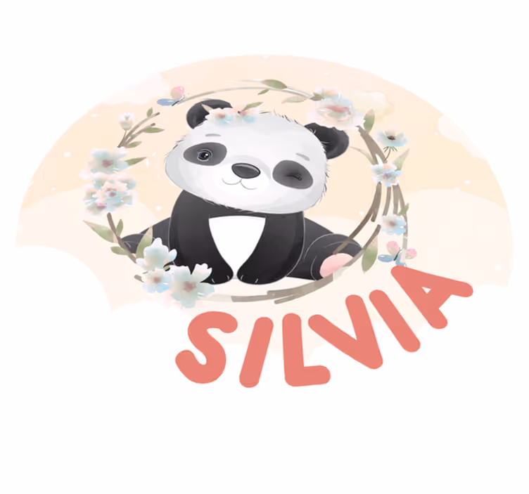 Alfombra vinílica personalizable arte de panda adorable - TenVinilo