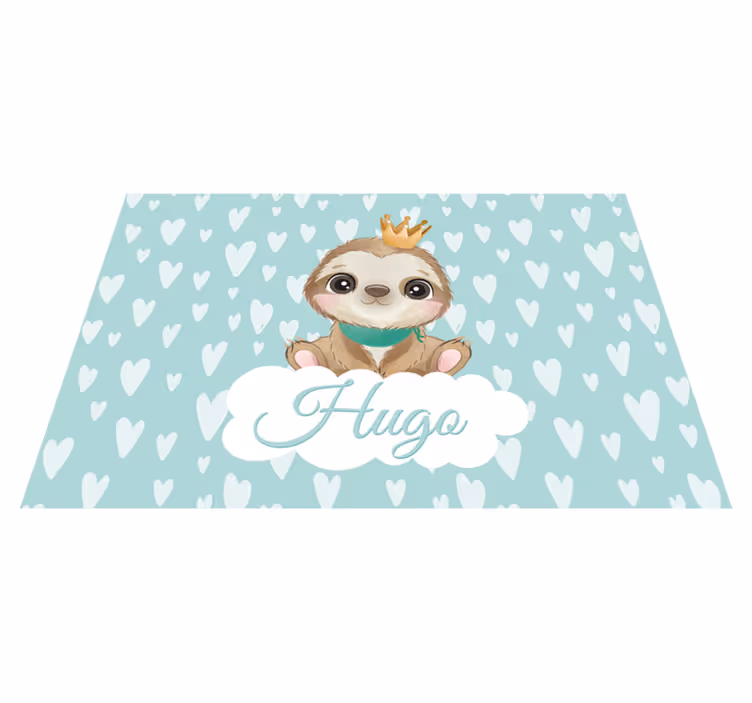 Alfombra vinílica bebé bebé Perezoso personalizado - TenVinilo