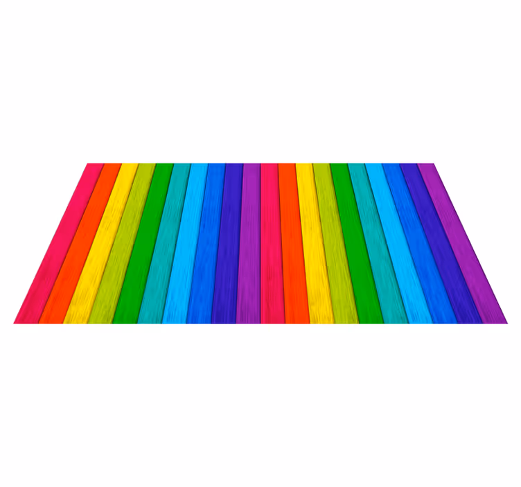 Alfombras vinílicas juvenils Arcoiris realista de madera - TenVinilo