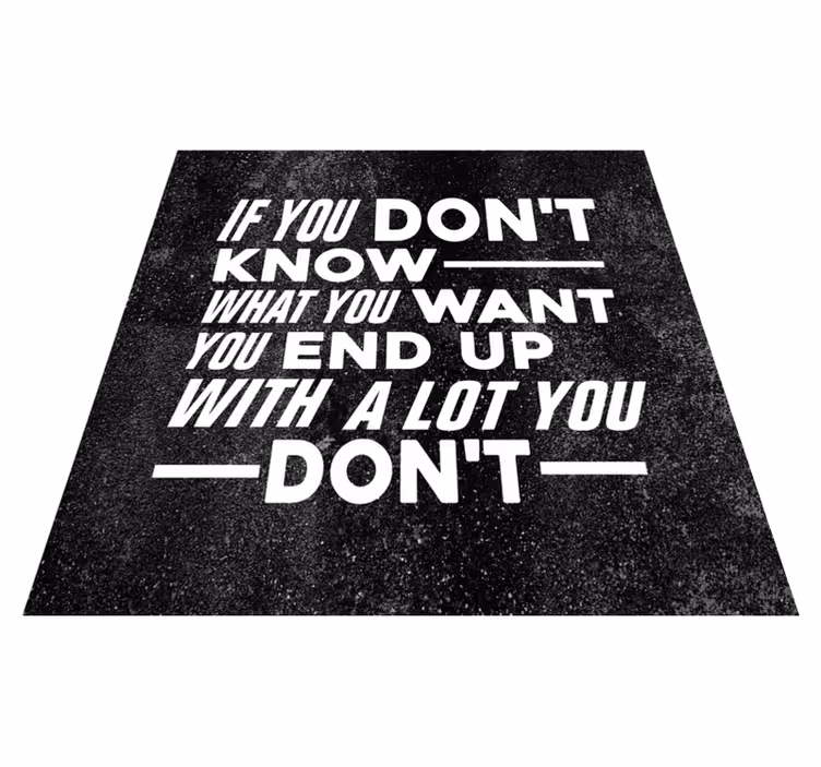 Alfombra vinílica con frase sabes lo que tu - TenVinilo