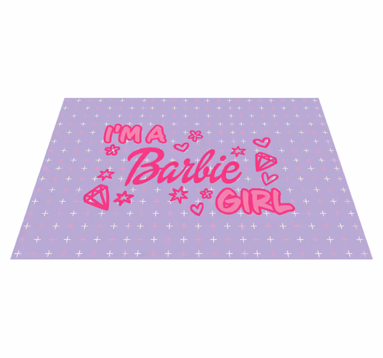 Alfombra vinílica infantil soy una barbie - TenVinilo