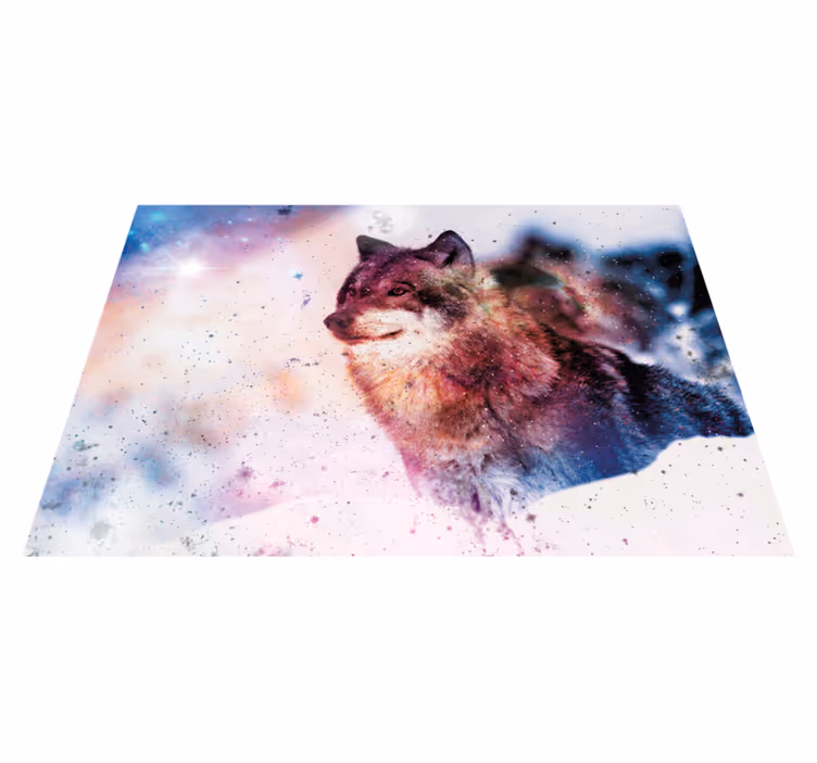 Aflombra vinílica animales imagen del lobo cósmico - TenVinilo