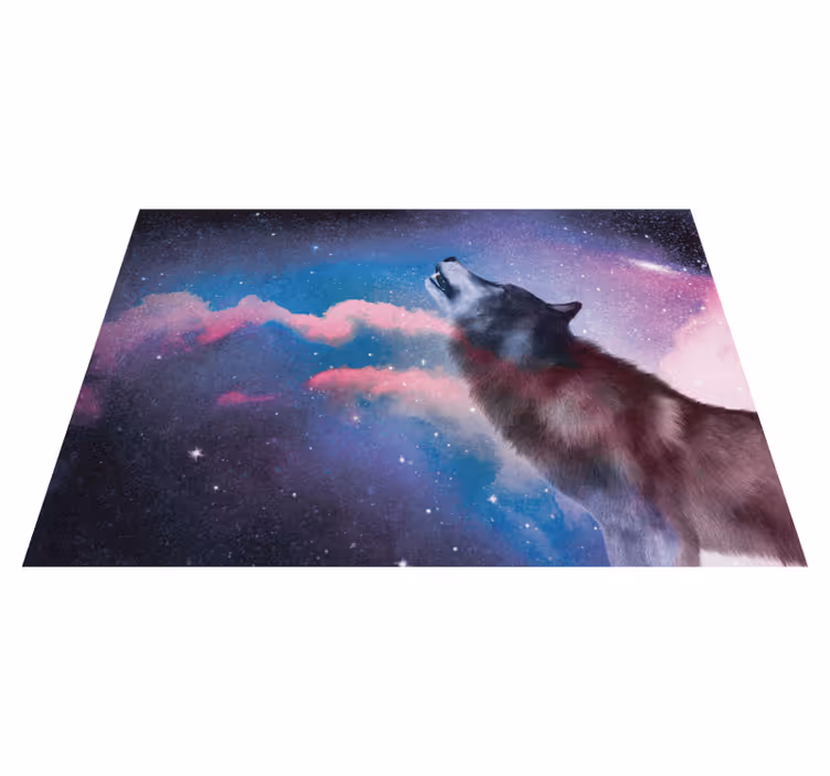 Aflombra vinílica animales aullido de lobo cósmico - TenVinilo