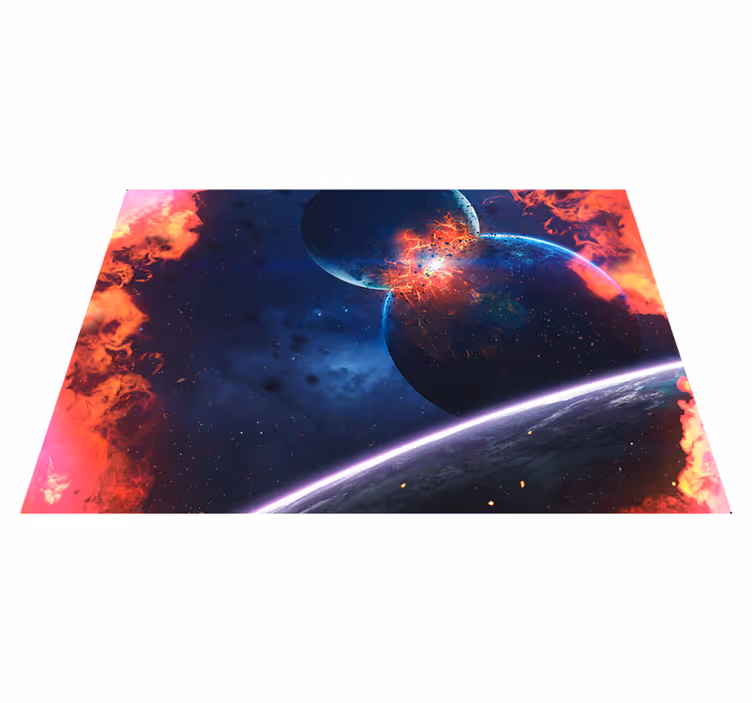 Alfombra vinílica estrellas aventura cósmica galáctica - TenVinilo
