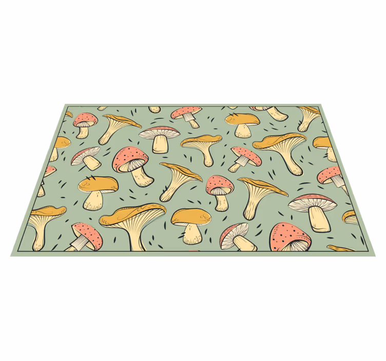 Alfombra vinílica naturaleza patrones de hongos caprichosos - TenVinilo