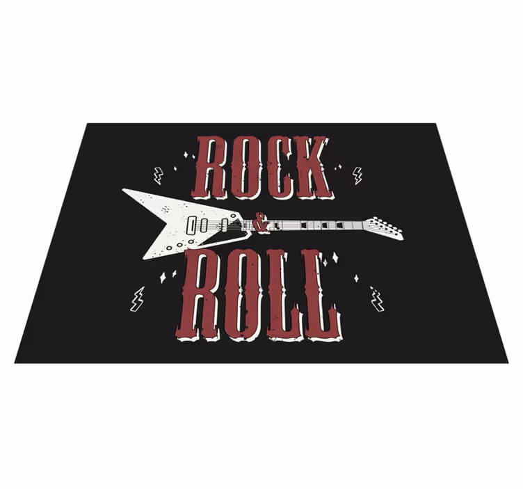 Alfombra vinílica con frase guitarra eléctrica rock - TenVinilo