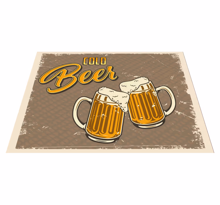 Alfombra vinílica vintage jarras de cerveza fría - TenVinilo
