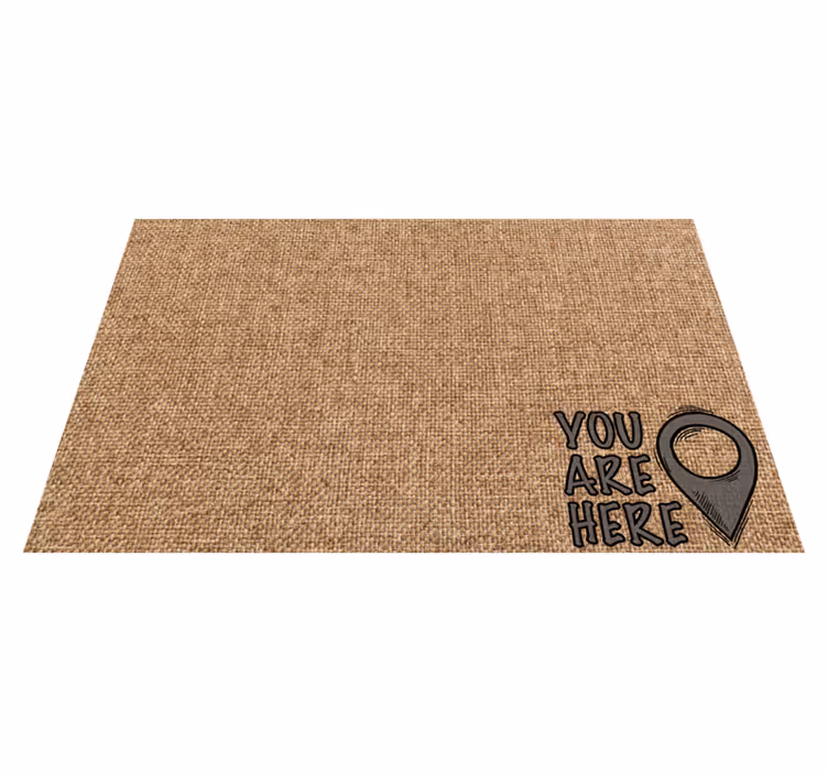 Alfombra vinílica minimalista usted está aquí - TenVinilo