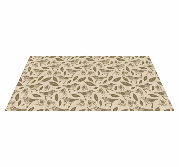 Alfombra vinílica naturaleza encantador motivo de pájaro - TenVinilo