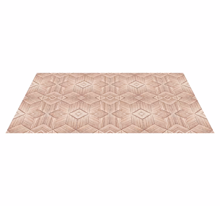 Alfombra vinílica imitación madera patrón geométrico - TenVinilo