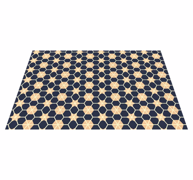Alfombra vinílica geométrica patrón de estrella hexagonal - TenVinilo