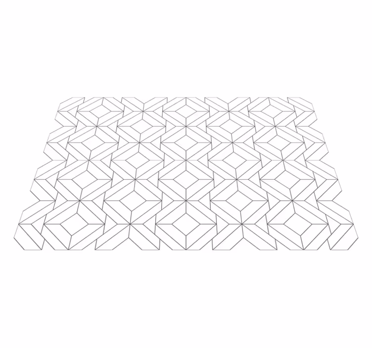 Alfombra vinílica geométrica patrón blanco - TenVinilo