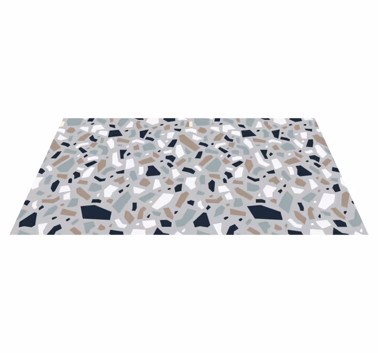 Alfombra vinílica imitación piedra terrazo gris fragmentado - TenVinilo