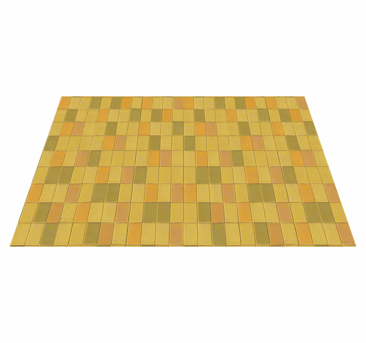 Alfombra vinílica hidráulica arreglo de mosaico amarillo - TenVinilo