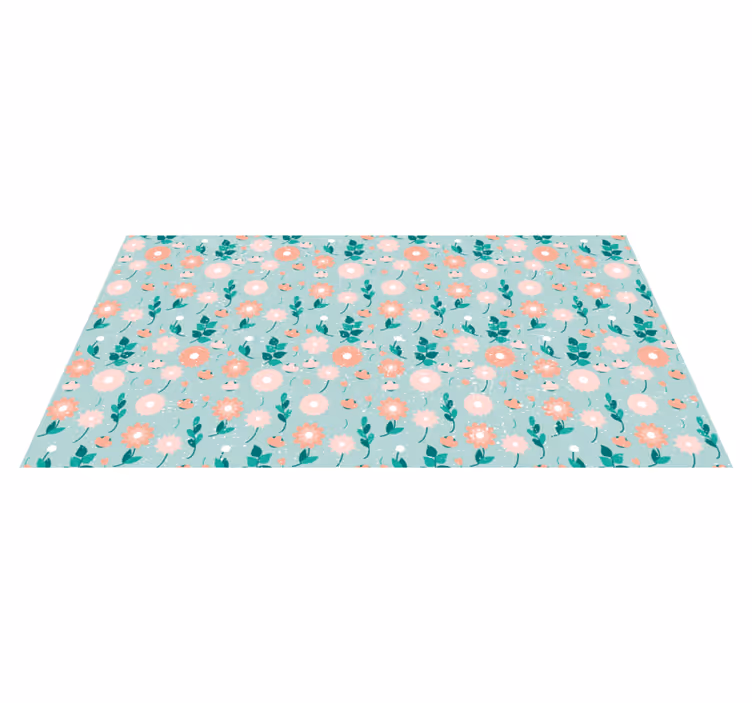 Alfombra vinílica flores patrón floral de primavera - TenVinilo