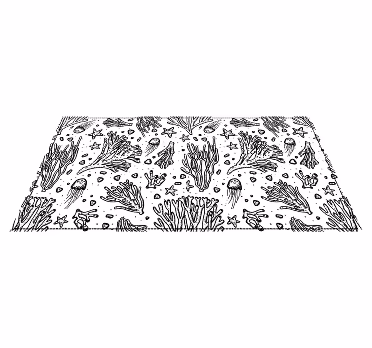 Aflombra vinílica animales motivo del océano monocromo - TenVinilo
