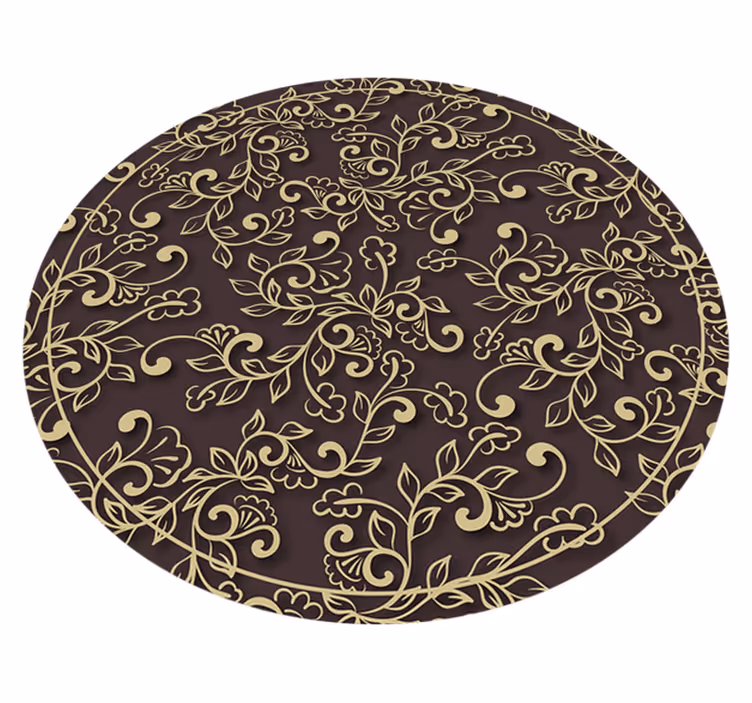 Alfombra vinílica vintage patrón de remolino adornado - TenVinilo