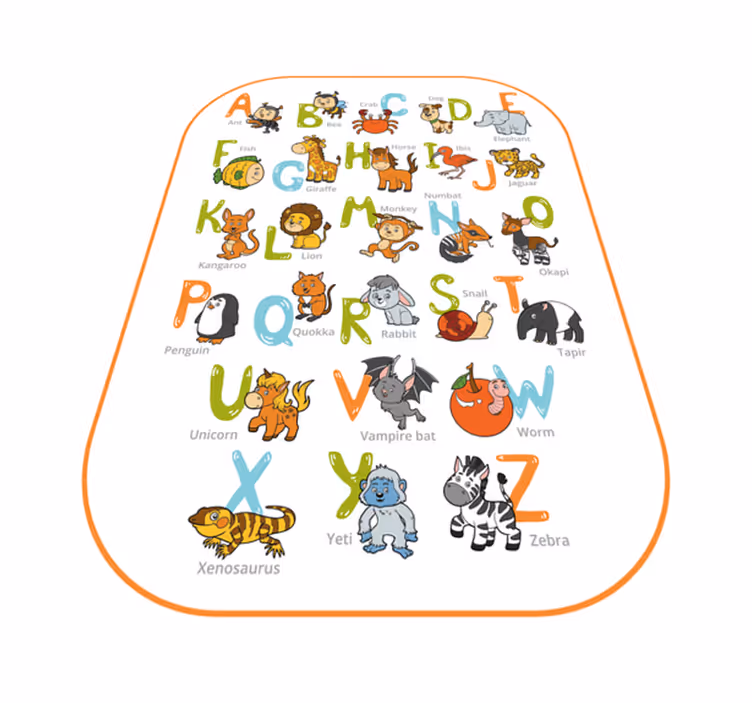 Alfombra vinílica abecedario alfabeto animal educativo - TenVinilo