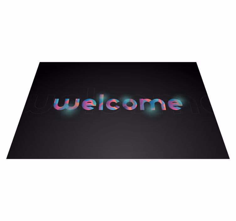 Alfombra vinilo recibidor Bienvenida colorida - TenVinilo
