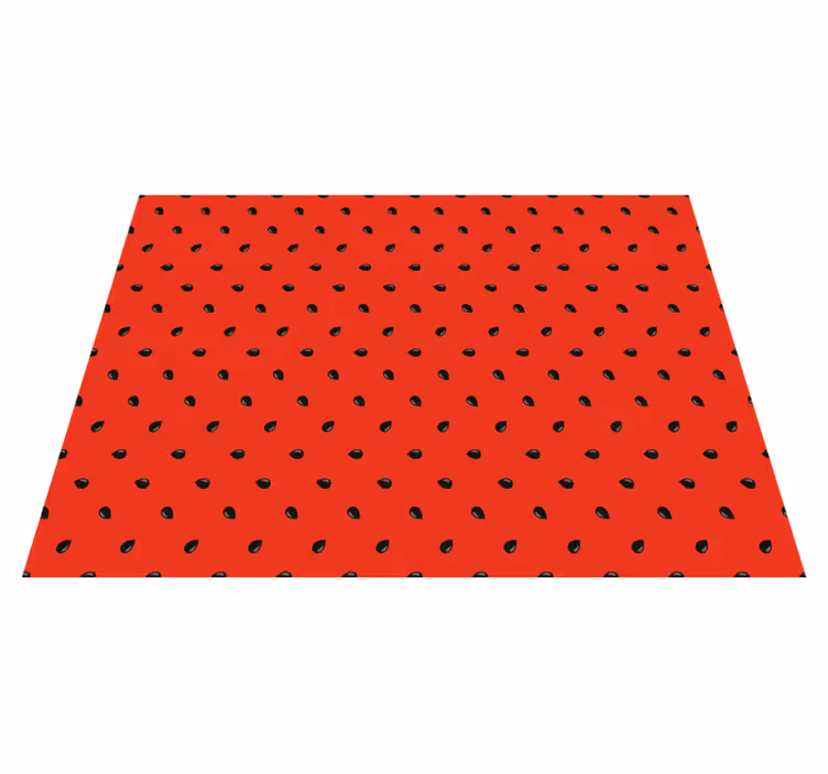 Alfombra vinílica cocina patrón de semilla roja - TenVinilo