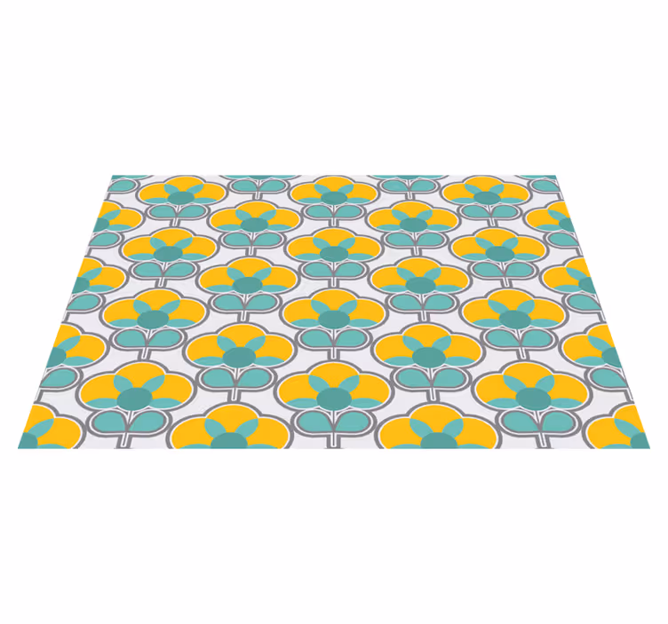 Alfombra vinílica geométrica patrón floral geométrico - TenVinilo