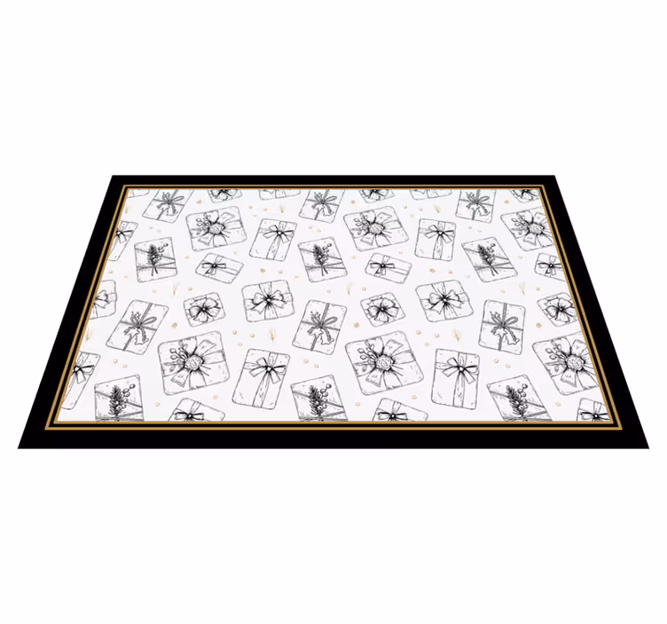 Alfombra vinílica navidad patrón de regalo festivo - TenVinilo