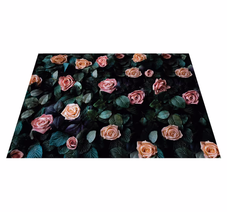 Alfombra vinílica flores imágenes botánicas florales - TenVinilo