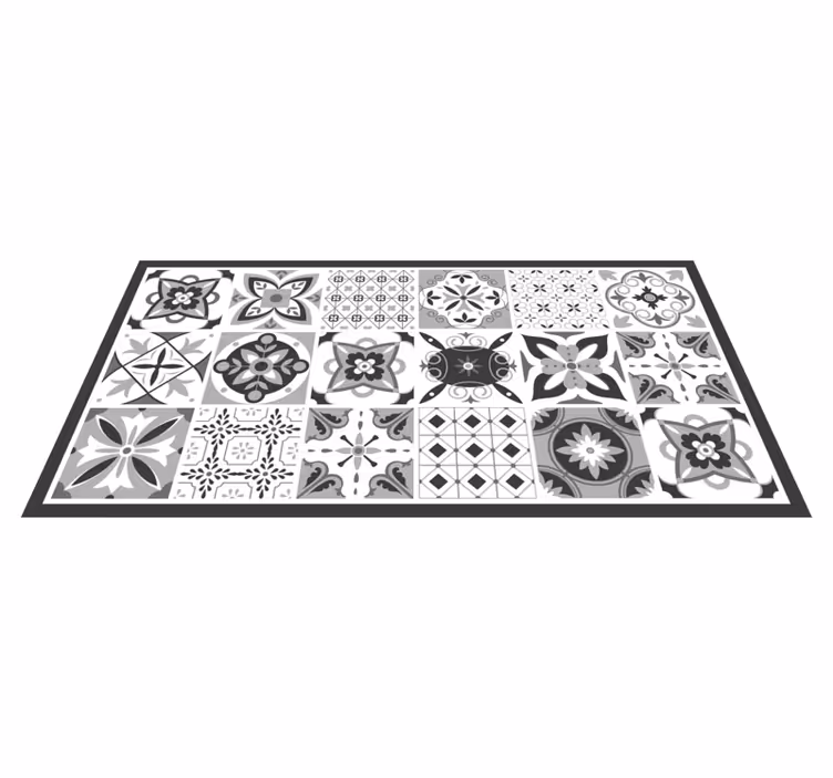 Alfombra vinílica hidráulica conjunto de azulejos estampados - TenVinilo