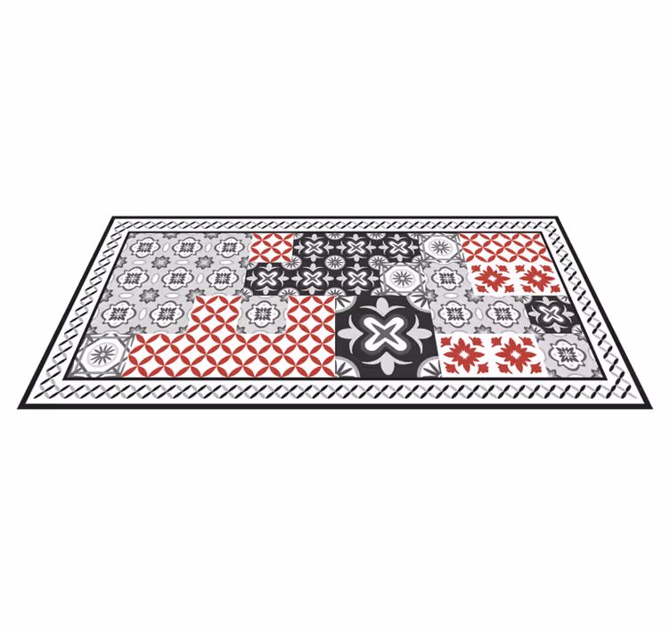 Alfombra vinílica azulejos patrón de mosaico intrincado - TenVinilo