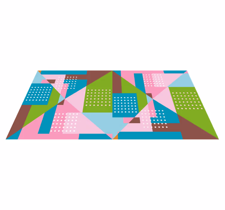 Alfombra vinílica salón Patrón geométrico pastel - TenVinilo
