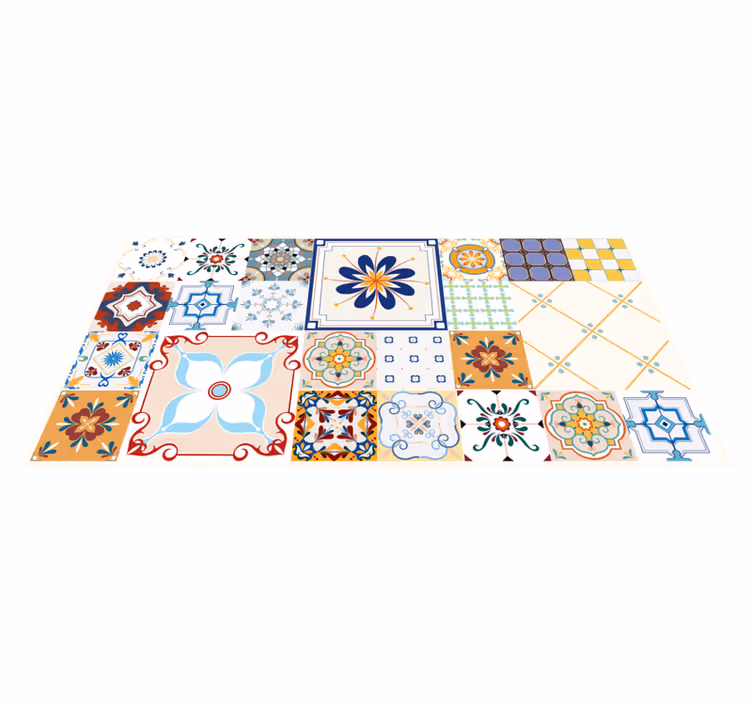 Alfombra vinílica mosaico azulejos de mosaico - TenVinilo